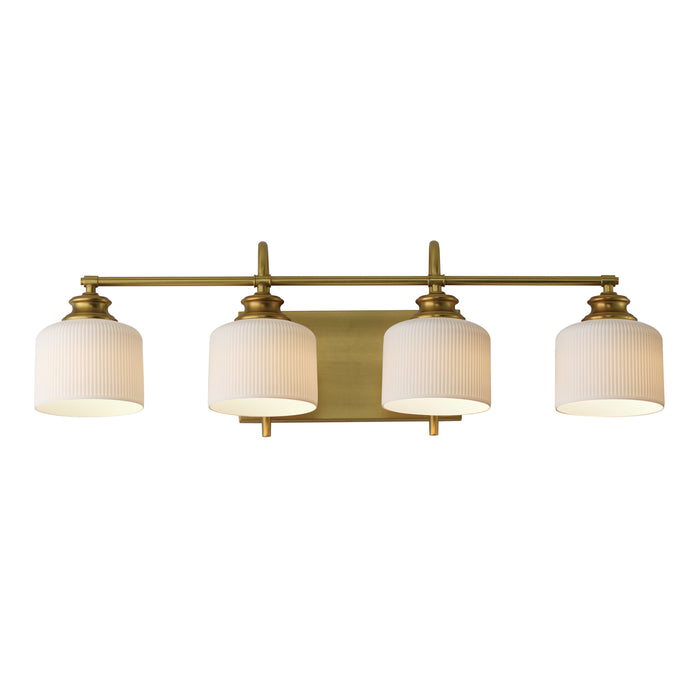 Maxim 21494WTNAB Four Light Bath Vanity, Natural Aged Brass