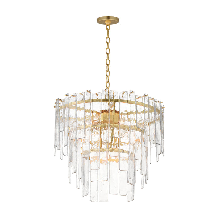 Maxim 21835AGGL Nine Light Pendant, Gold Leaf