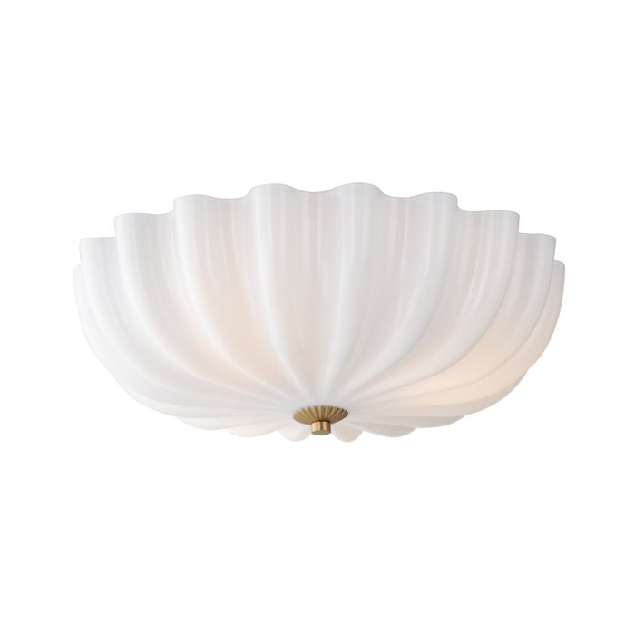 Maxim 22650WTNAB Three LIght Wall Sconce / Flush Mount, White/Natural Aged Brass