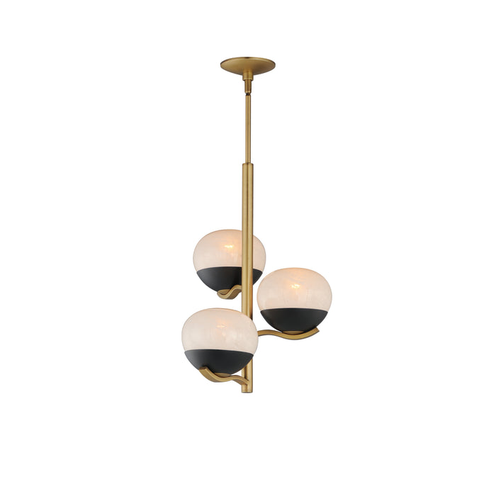 Maxim 24643MRBKNAB Three Light Chandelier, Black / Natural Aged Brass