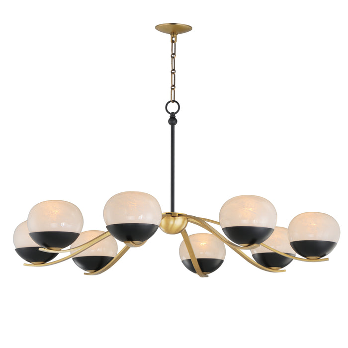 Maxim 24648MRBKNAB Eight Light Chandelier, Black / Natural Aged Brass
