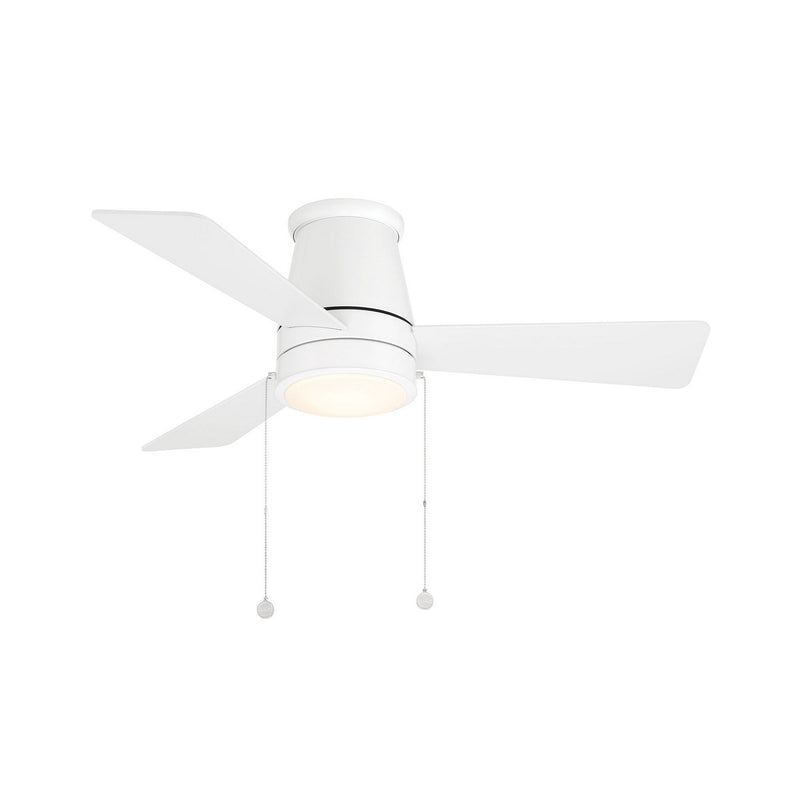 W.A.C. Lighting F-107L-MW LED Flush Mount Ceiling Fan, Matte White