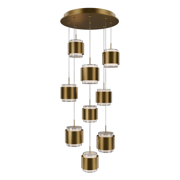 W.A.C. Lighting PD-68909R-AB LED Chandelier, Aged Brass