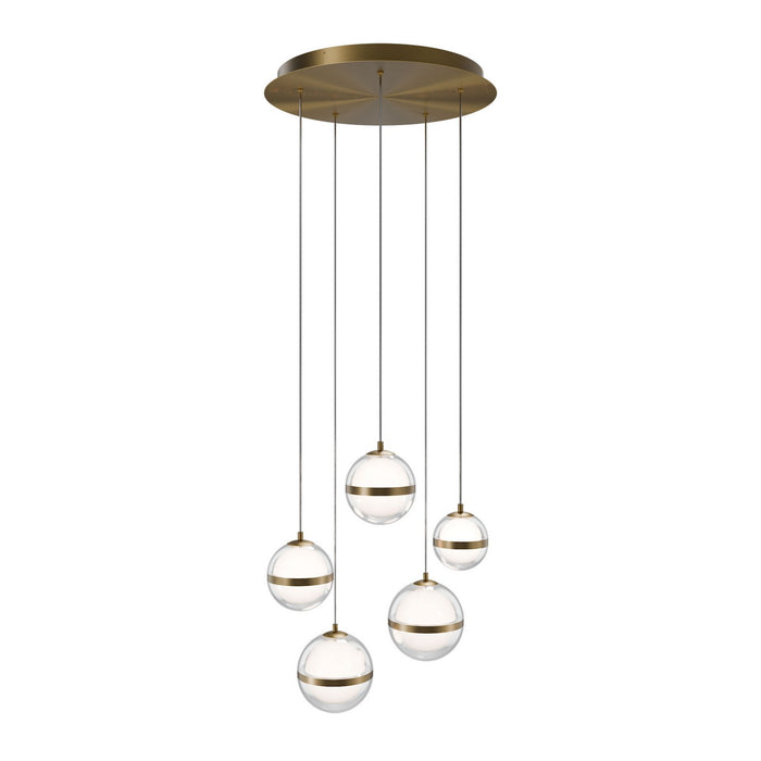 W.A.C. Lighting PD-77505R-AB LED Chandelier, Aged Brass