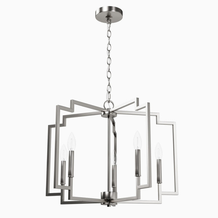 Hunter 49070 Five Light Chandelier, Brushed Nickel