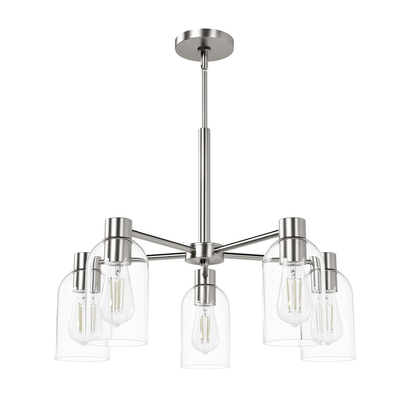 Hunter 49080 Five Light Chandelier, Brushed Nickel