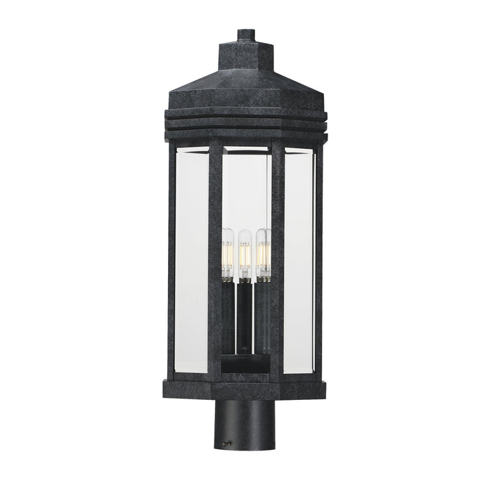 Maxim 30220CLBKP Three Light Outdoor Post Lantern, Black Patina