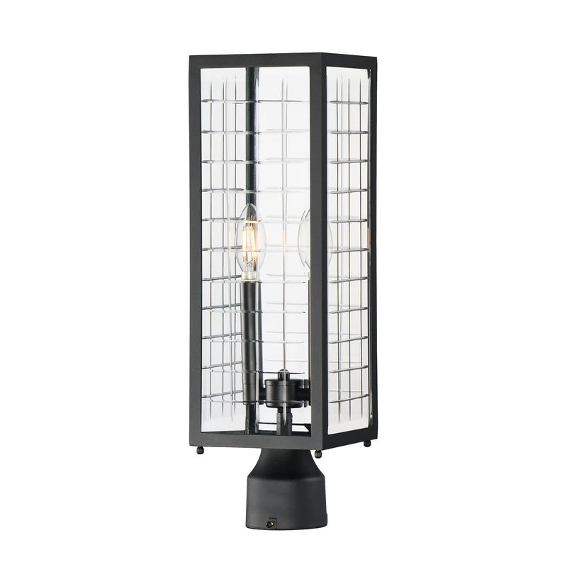 Maxim 30699CLBK Two Light Outdoor Post Lantern, Black