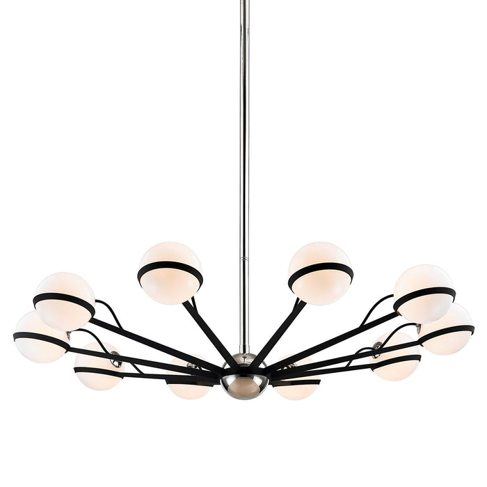 Troy Lighting F7166-TBK/PN Ten Light Chandelier, Textured Black & Polish Nickel