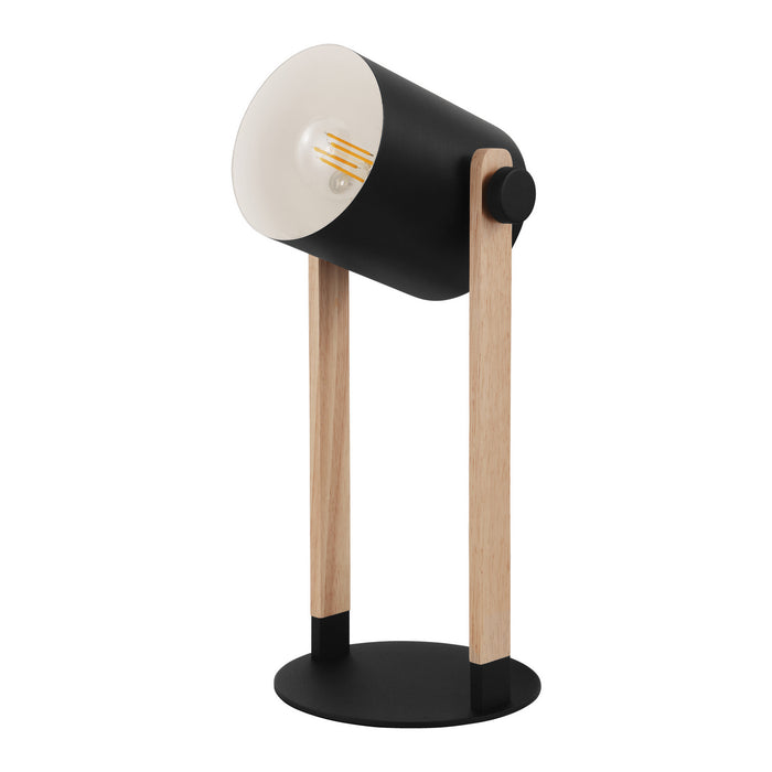 Eglo USA 43047A One Light Table Lamp, Black & Natural Wood