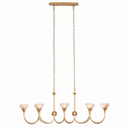 Kalco 525361MG Eight Light Island Pendant, Modern Gold