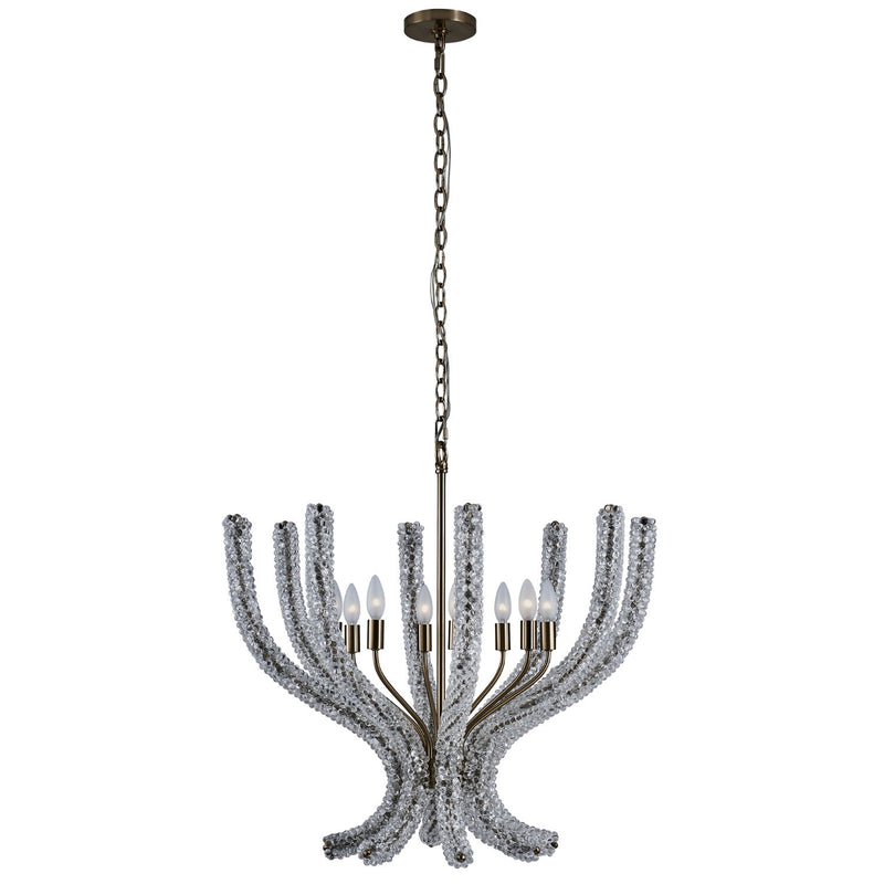 Kalco 525955BCG/CLR Eight Light Chandelier, Brushed Champagne Gold