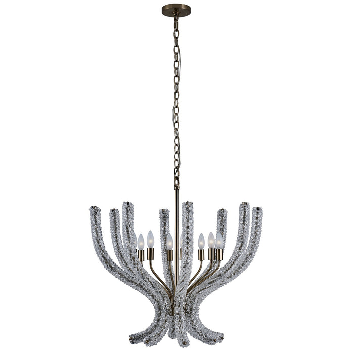 Kalco 525955BCG/CLR Eight Light Chandelier, Brushed Champagne Gold
