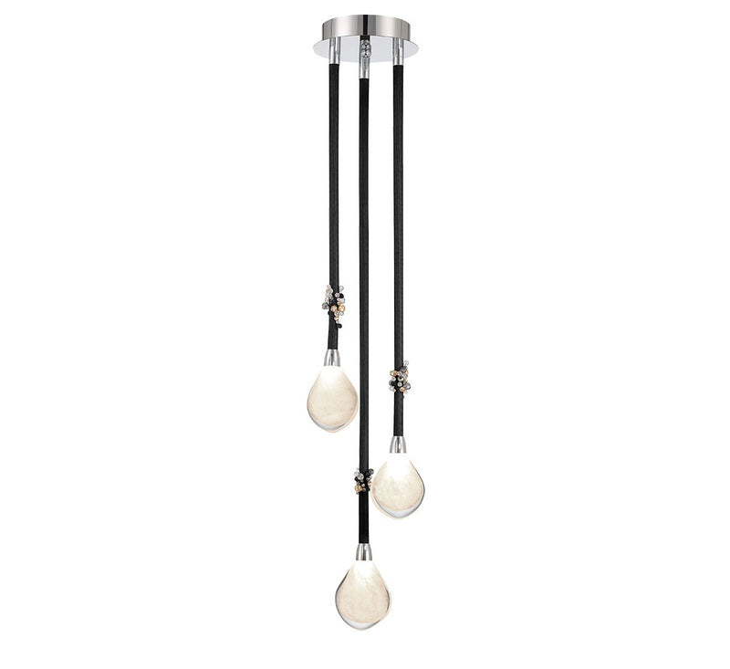 Lib & Co. 12064-02 LED Pendant, Black Sleeves