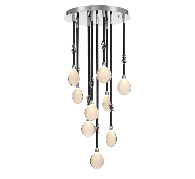 Lib & Co. 12065-02 LED Chandelier, Black Sleeves