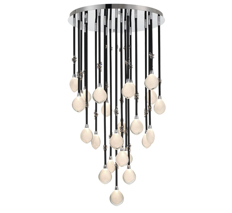 Lib & Co. 12066-02 LED Chandelier, Black Sleeves