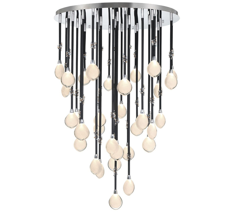 Lib & Co. 12067-02 LED Chandelier, Black Sleeves