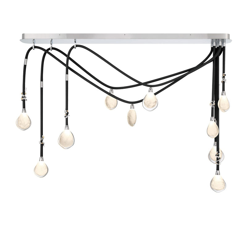 Lib & Co. 12068-02 LED Chandelier, Black Sleeves