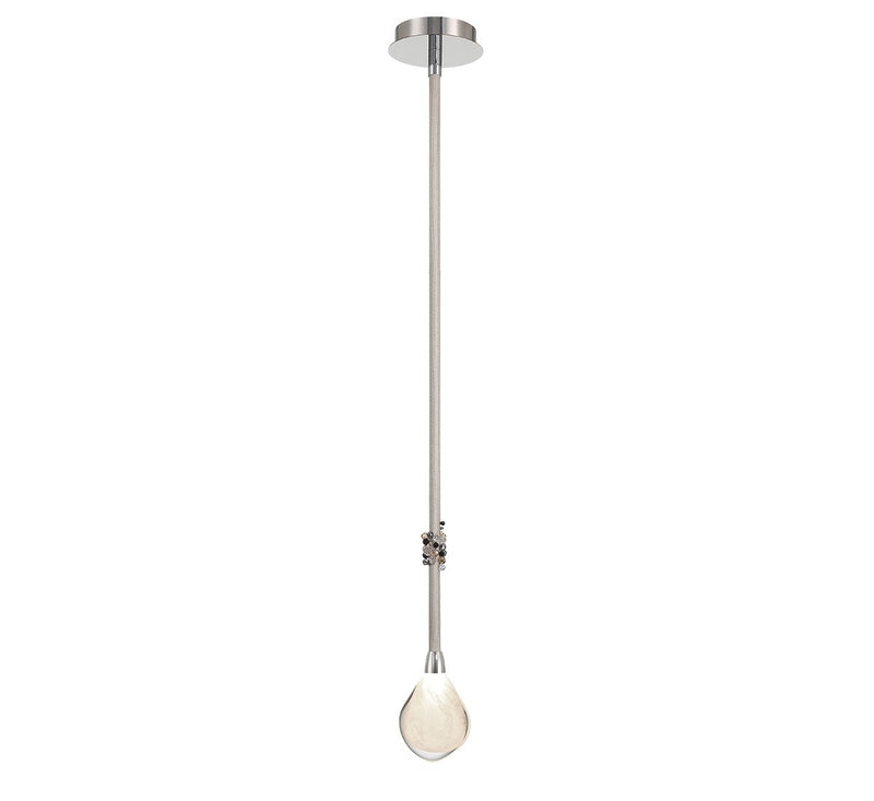 Lib & Co. 12176-01 LED Pendant, Silver Sleeve