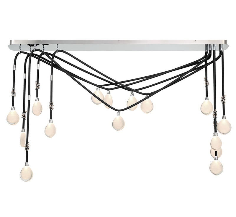 Lib & Co. 12177-02 LED Chandelier, Black Sleeves