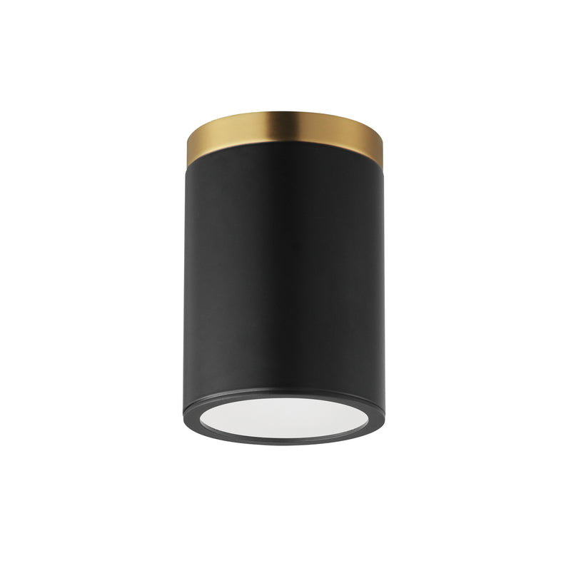 Maxim 59700WTBKAB One Light Flush Mount, Black / Antique Brass