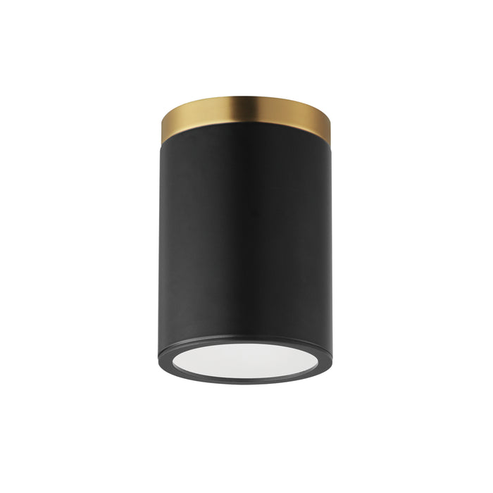 Maxim 59700WTBKAB One Light Flush Mount, Black / Antique Brass