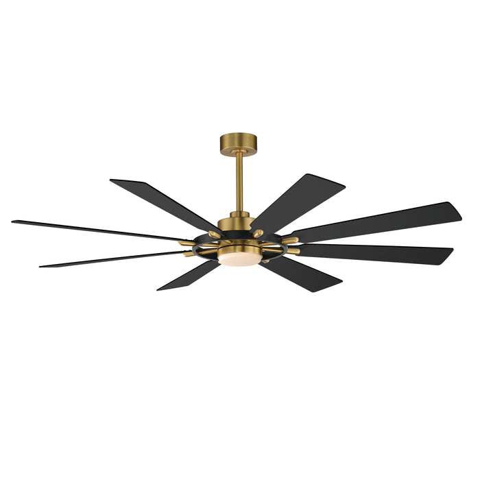 Maxim 88878BKNAB 72" Ceiling Fan, Black / Natural Aged Brass