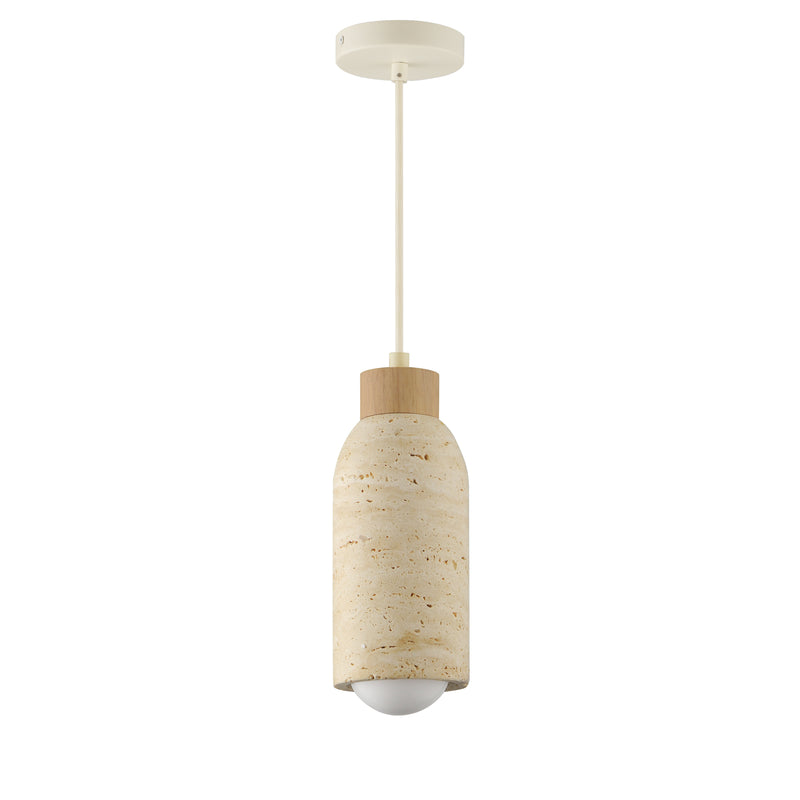 Maxim 90621TVOY One Light Pendant, Travertine / Oyster