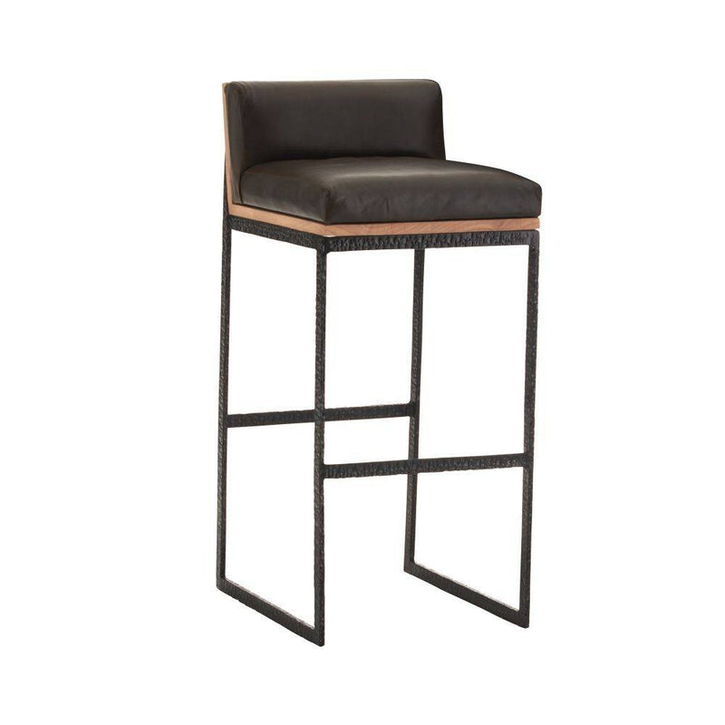 Arteriors 2094 Bar Stool, Graphite Leather