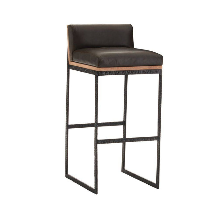 Arteriors 2094 Bar Stool, Graphite Leather