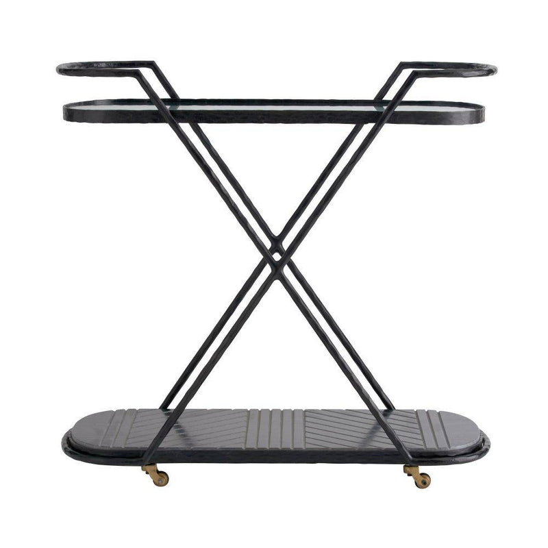 Arteriors 4650 Bar Cart, Blackened Iron