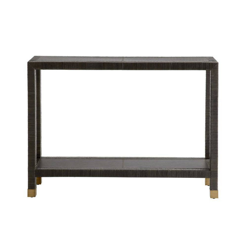 Arteriors 4663 Console, Graphite Leather