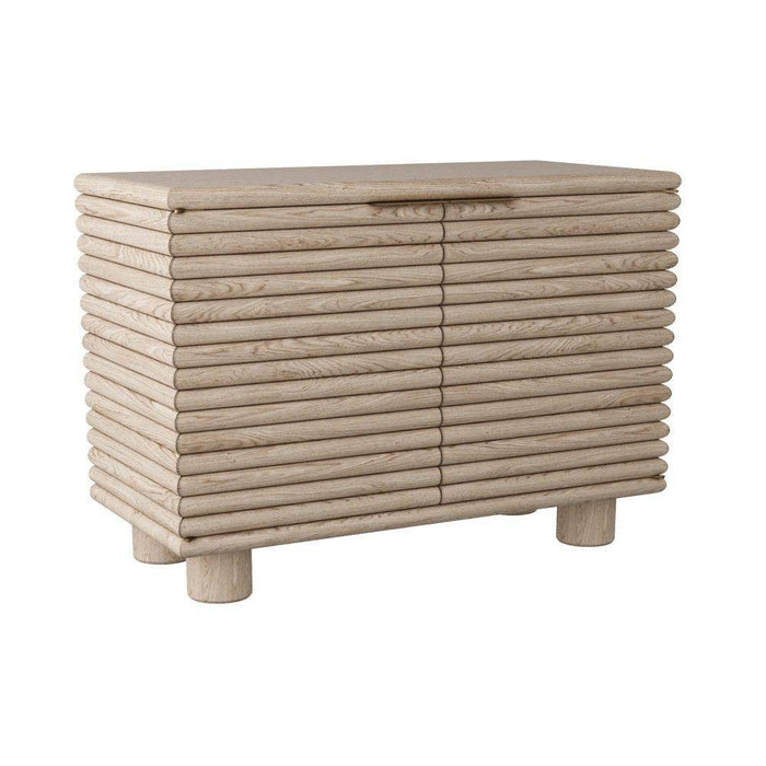 Arteriors 5738 Cabinet, Smoke Oak Veneer/Antique Brass