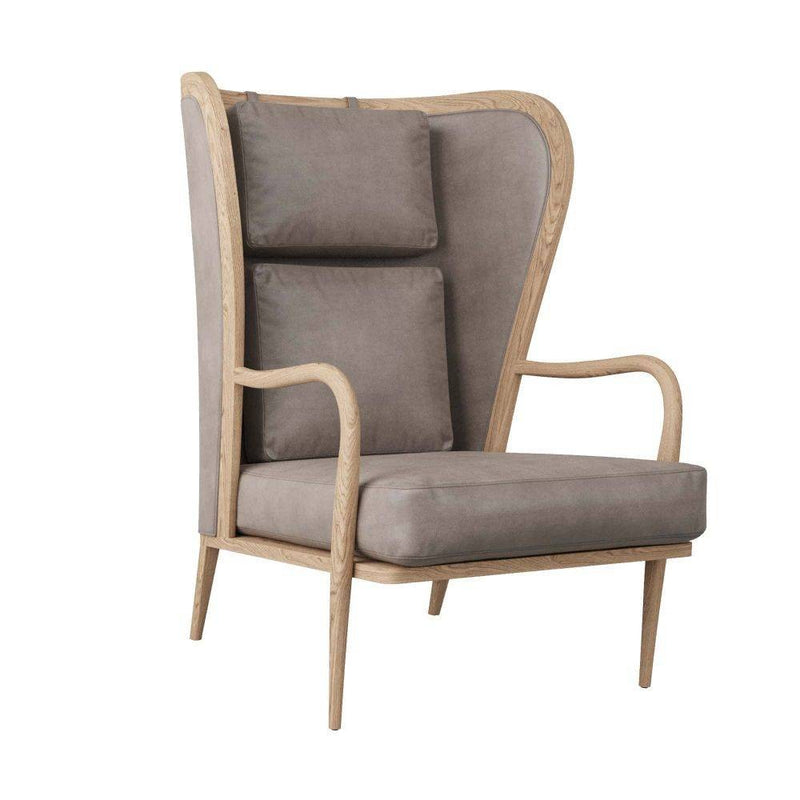 Arteriors 5743 Chair, Smoke Oak/Carbon Leather