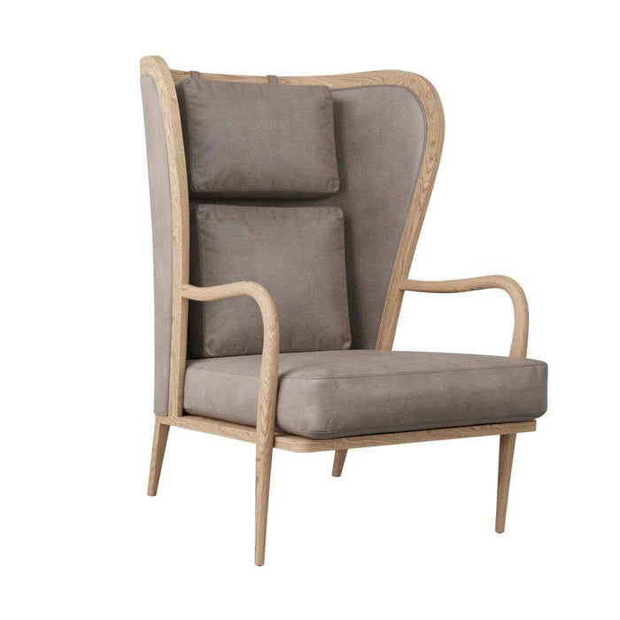 Arteriors 5743 Chair, Smoke Oak/Carbon Leather