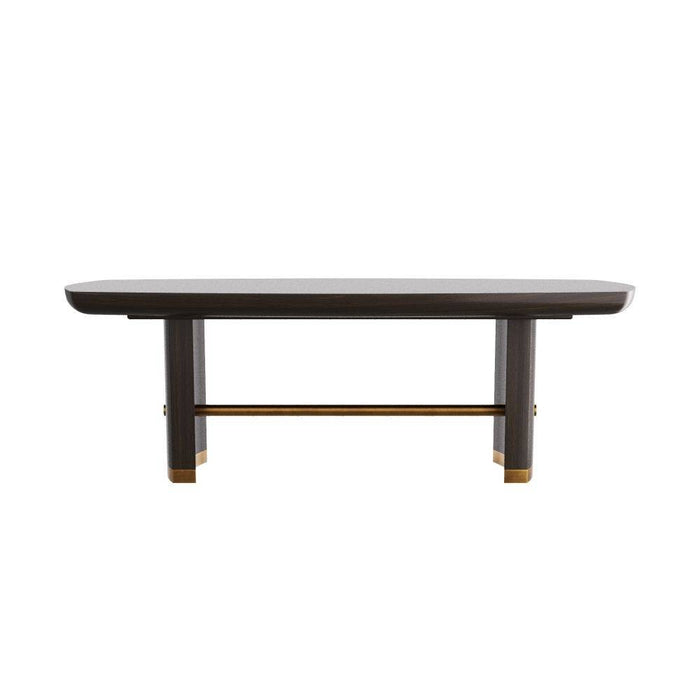 Arteriors 5760 Dining Table, Ebony Oak Veneer/Vintage Brass