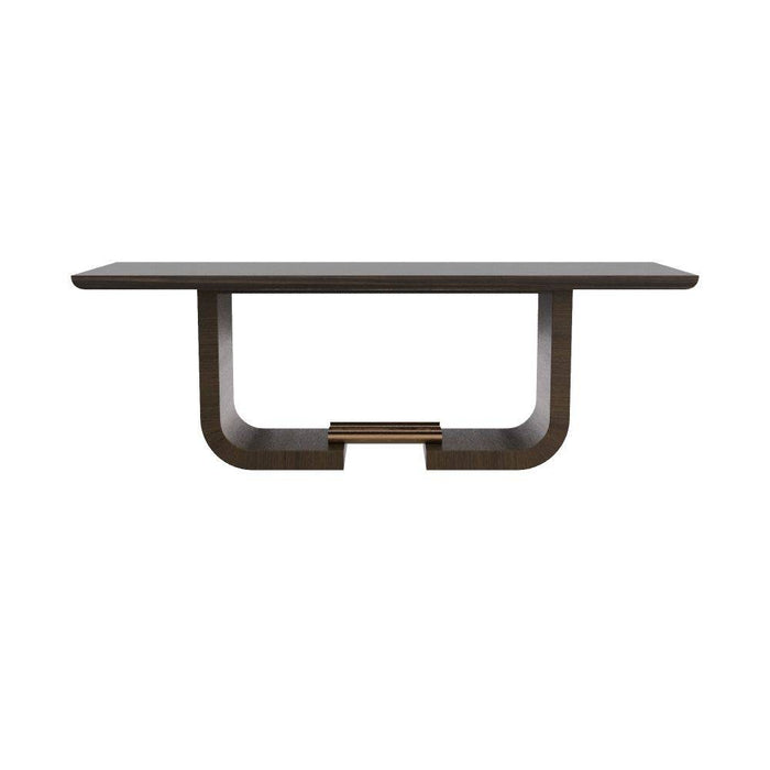 Arteriors 5779 Dining Table, Ebony Acacia Veneer/Antique Brass