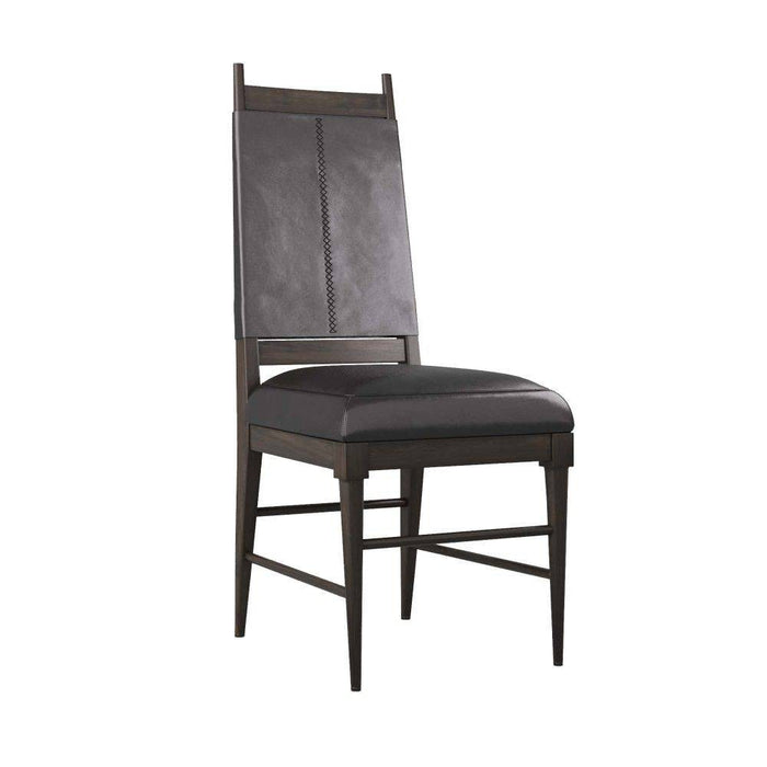 Arteriors 6877 Chair, Ebony Wood/Black Leather