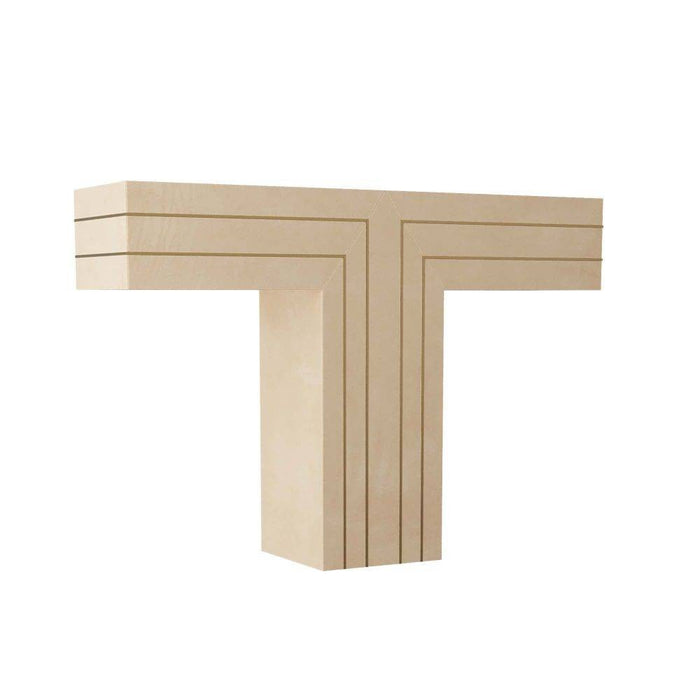 Arteriors 6938 Console, Taupe Leather/Antique Brass