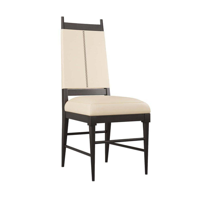 Arteriors 6969 Chair, Ebony Wood/Ivory Leather