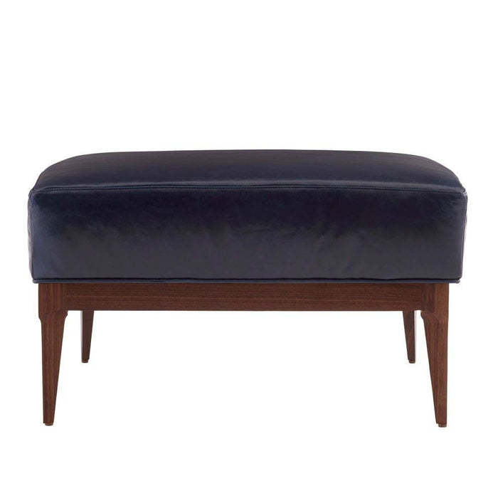 Arteriors 8103 Ottoman, Indigo Leather