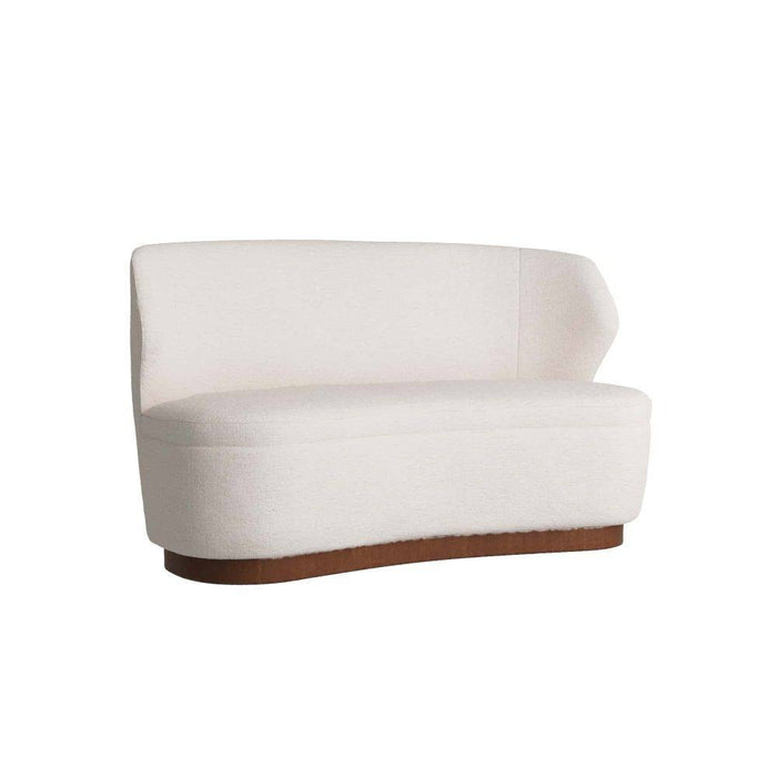 Arteriors 8176 Settee, Cloud Boucle/Dark Walnut