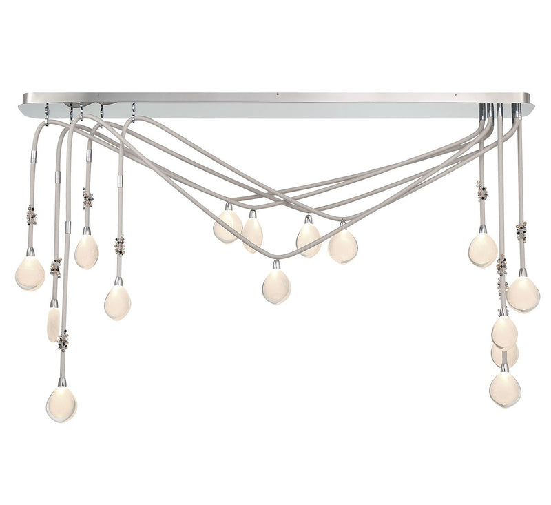Lib & Co. 12177-01 LED Chandelier, Silver Sleeves