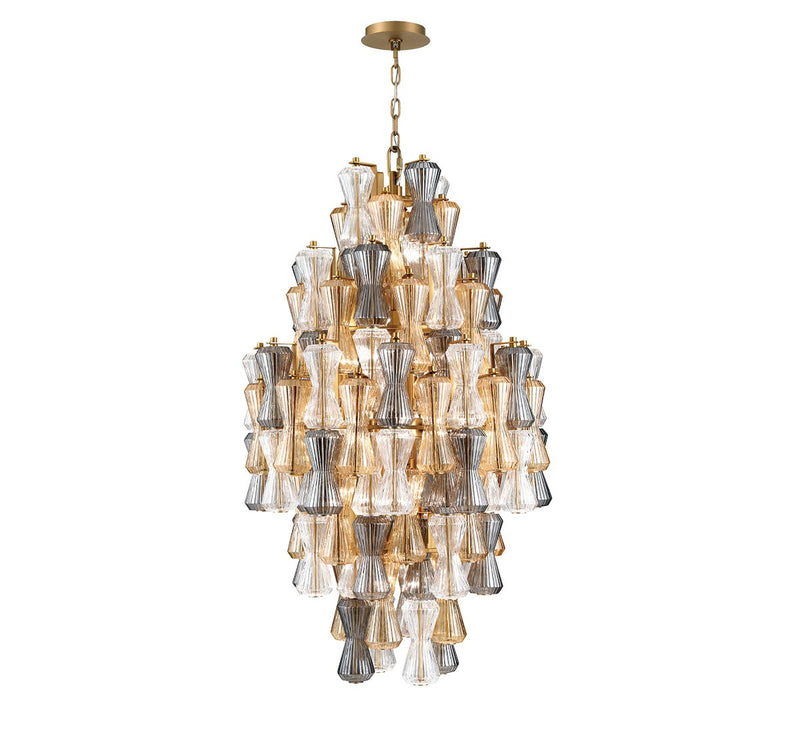 Lib & Co. 12201-022 20 Light Chandelier, Aged Brass