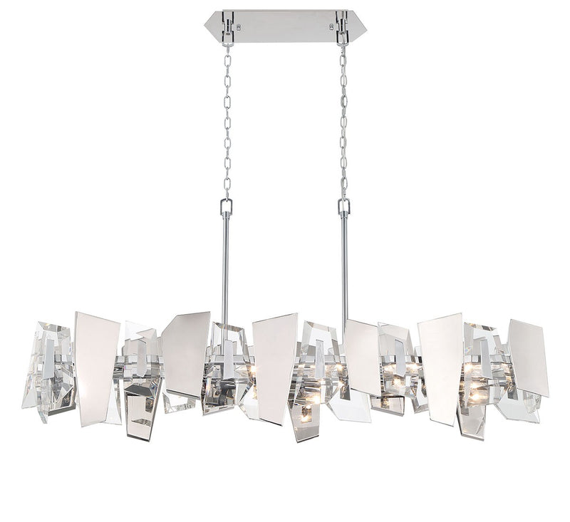 Lib & Co. 12214-01 Six Light Linear Chandelier, Chrome