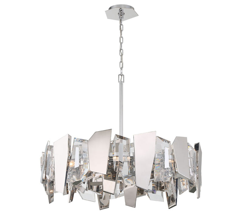 Lib & Co. 12215-01 Eight Light Chandelier, Chrome