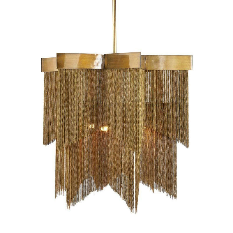 Arteriors DMI07 Chandelier, Vintage Brass