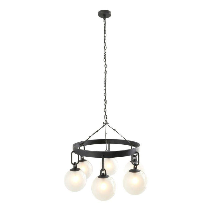 Arteriors DMI08 Chandelier, Bronze, Frosted Glass
