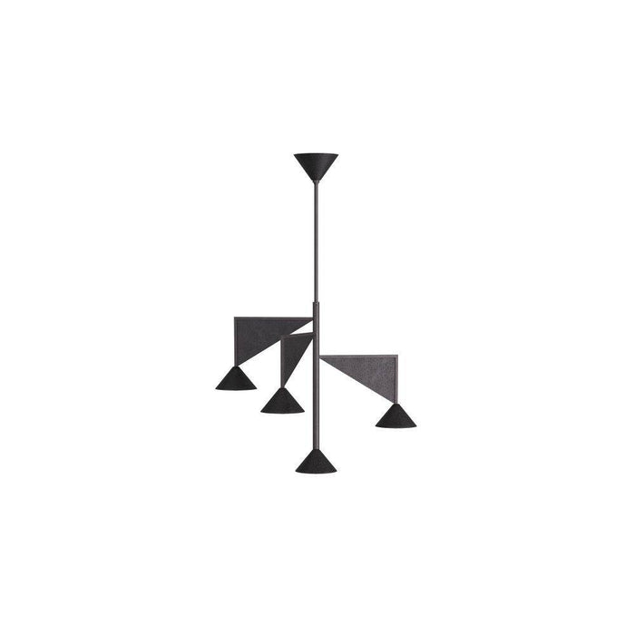 Arteriors DMI10 Chandelier, Hammered Blackened Iron