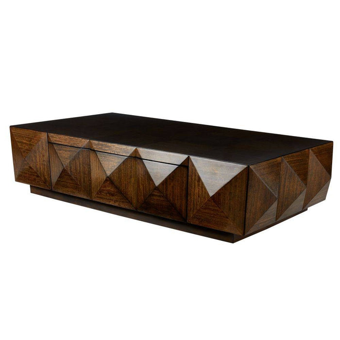Arteriors FCS01 Cocktail Table, Brindle Eucalyptus Veneer/Ebony Oak